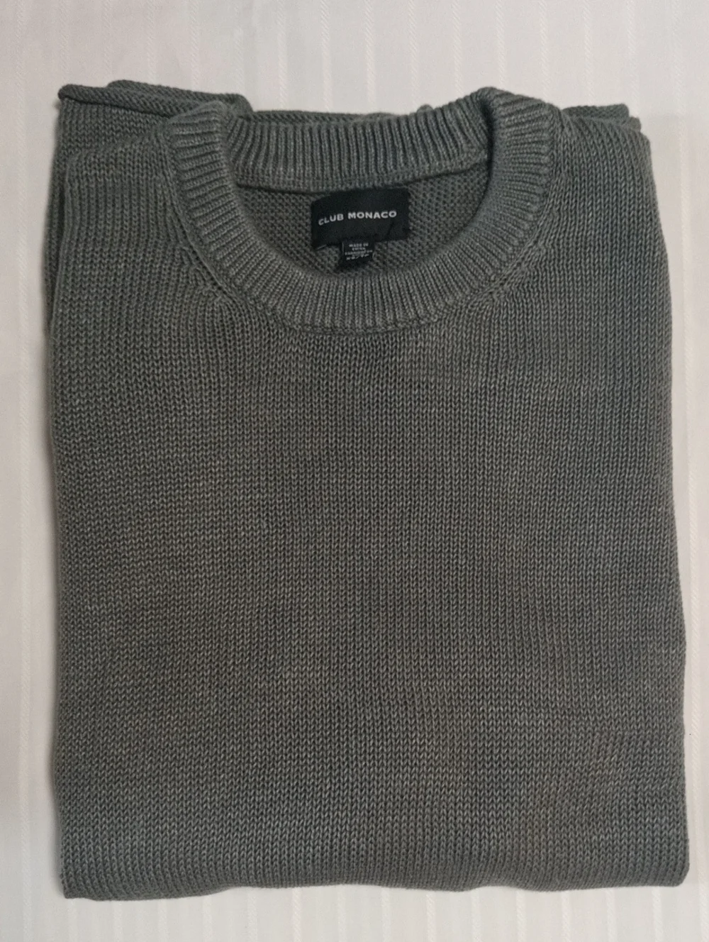 Club Monaco Women's Crewneck Sweater — Slate Green Knit